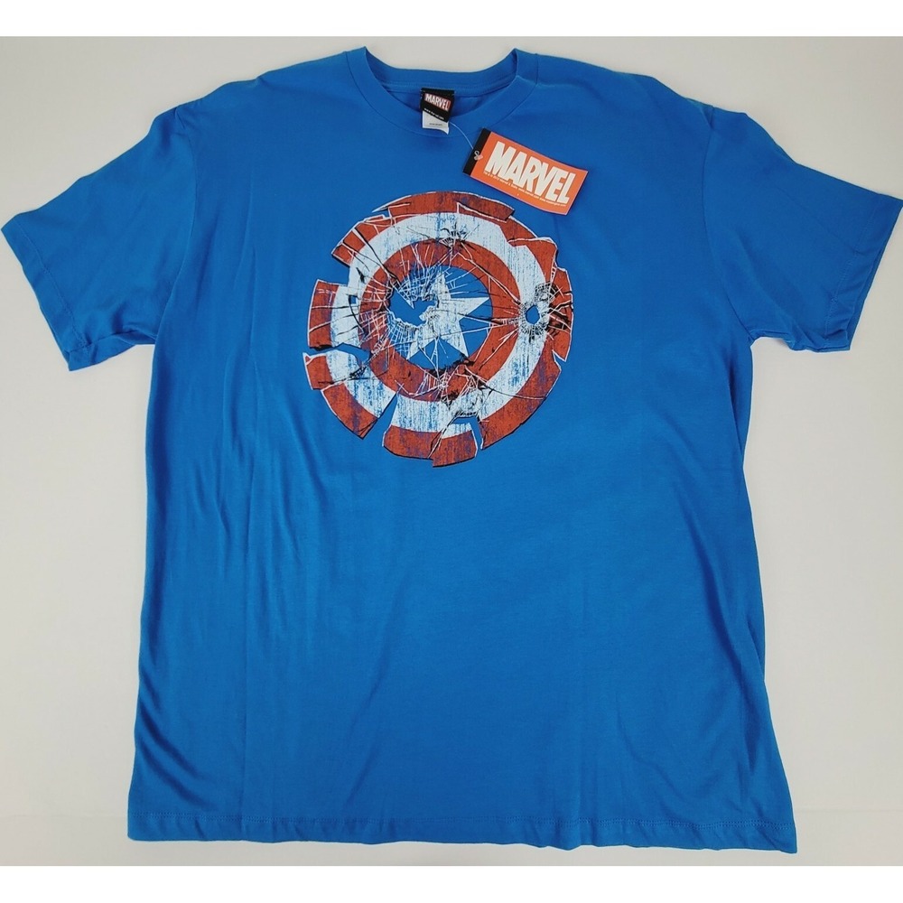 2012 Mad Engine Marvel Captain America Broken Shield Size XL NEW Deadstock Blue